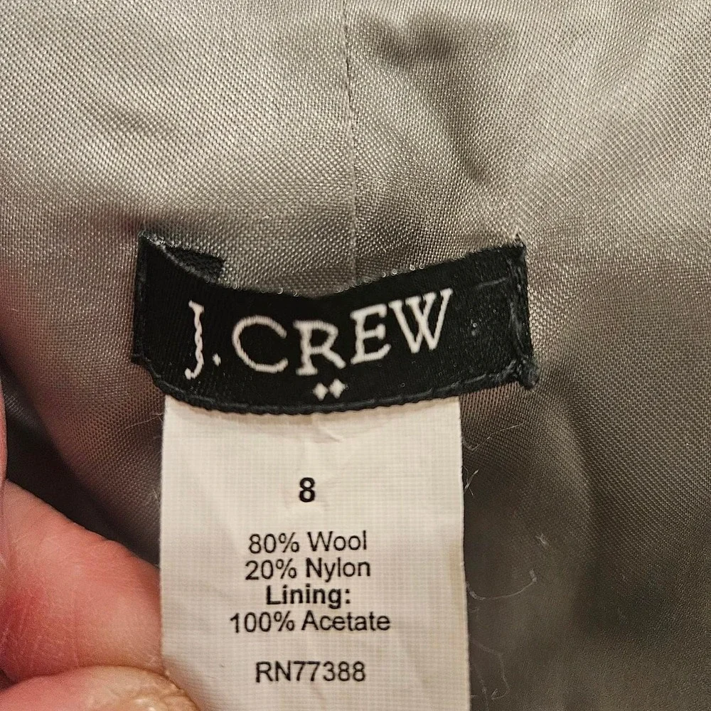 J Crew Blazer Womens 8 Gray Herringbone Bella Jacket Academia Y2K Tailored